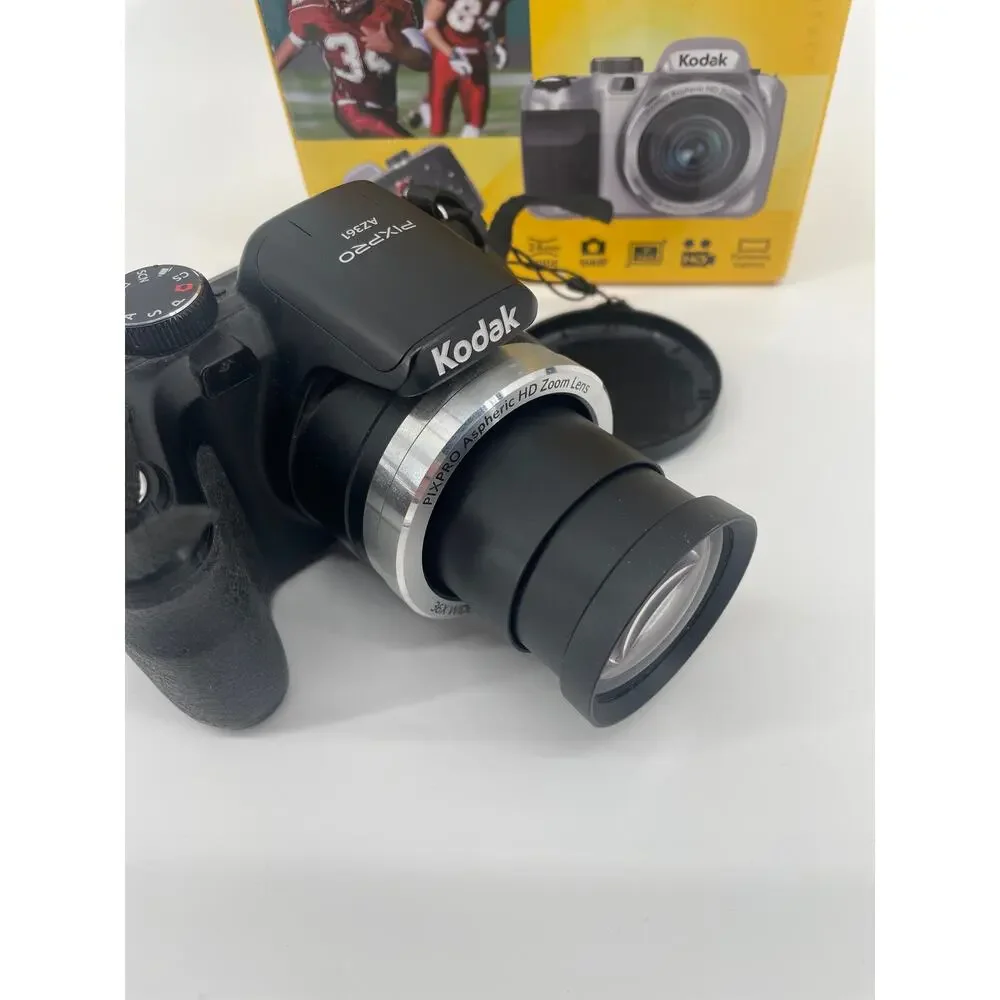 Kodak PIXPRO AZ361 Digital Camera 36X 16MP Black Charger 2 Batteries Neck Strap